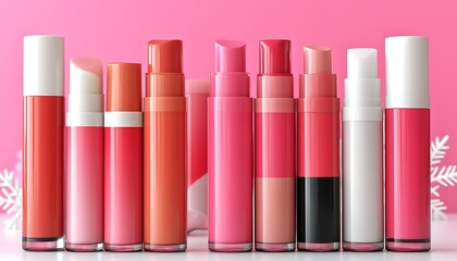 Pink lip gloss & lipstick collection