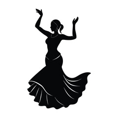 Flamenco Dancer Clapping Hands in a Rhythmic Movement Silhouette Art