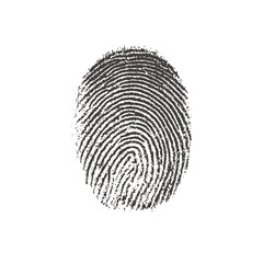 human ink fingerprint isolated on white or transparent png
