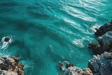 Serene Teal Ocean Background Design with Soft Edges