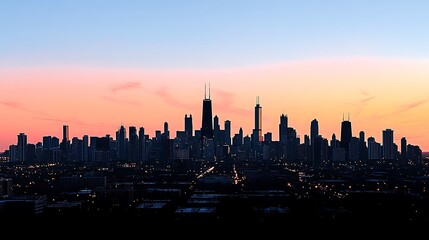 Obraz premium City Skyline at Dawn: A Breathtaking Panorama AI Generated