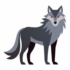 A wolf illustration on white background.