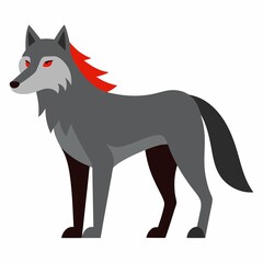 A wolf illustration on white background.