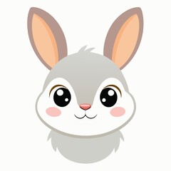 A cute rabbit  illustration on white background.