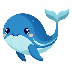 A whale illustration on white background.