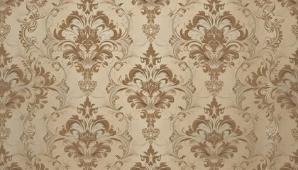 Elegant Seamless Damask Wallpaper with Intricate Floral Patterns for Luxurious, Timeless, and Sophisticated Interior Design
