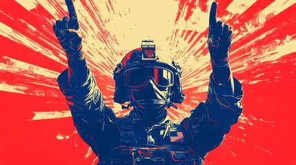 Wartime Spirit Canvas, vibrant depiction of 1940s propaganda art, features striking typography, rich patriotic colors, evokes resilience and national pride during conflict.