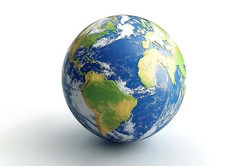 Fototapeta premium Earth globe, white background