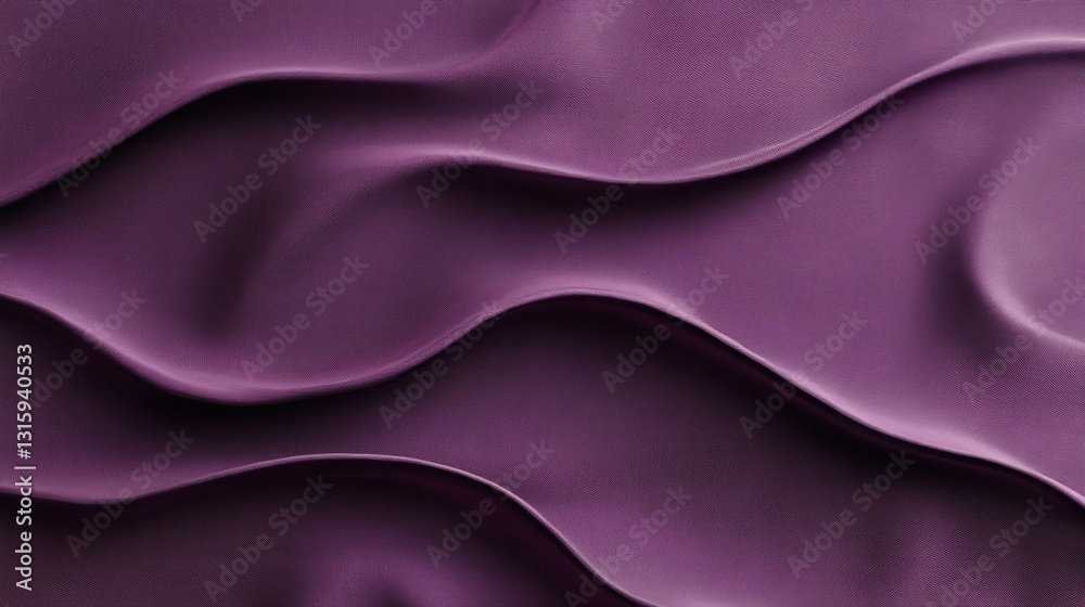 Poster deep purple fabric texture with smooth waves