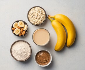 Delicious Flat Lay of Healthy Ingredients for Homemade Smoothie Photography Inspiration
