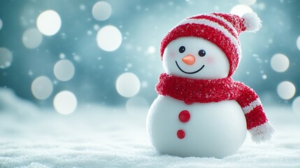 Happy Snowman in Winter Wonderland
