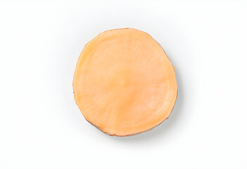 boiled sweet potato slice isolated on white background