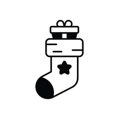 Stocking icon isolated on a white background. Vector illustration.