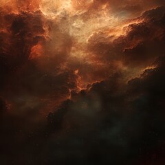 Obraz premium Stunning Cosmic Nebula with Fiery Colors and Soft Cloud Formations
