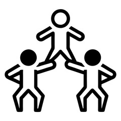society, teamwork, cooperation. Silhouette icon collection Vector art illustration. 