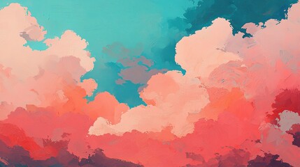 Obraz premium Dreamy summer sky chaos a gigapixel quality view of colorful clouds in a serene landscape