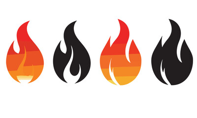 Flame vector fire icon flame logo template