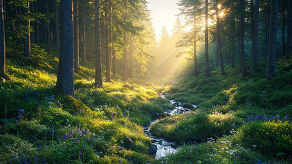 Obraz premium morning in the forest