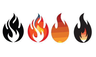 Flame vector fire icon flame logo template