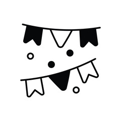 Garland icon isolated on a white background. Vector illustration.