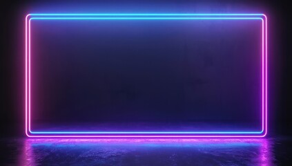 Seamless black backdrop with prominent blue, purple neon frame.