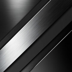 Obraz premium Modern abstract background with black, silver, and dark blue metallic geometric design, Generative AI