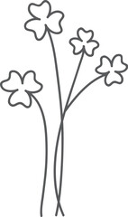 Simple clover flower illustration, white background, design element