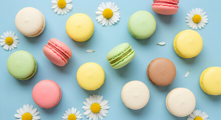 Obraz premium [Generative AI] 컬러풀한 마카롱