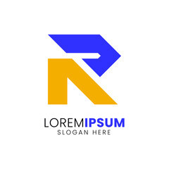 Modern R Letter Logo design Icon symbol Vector Template