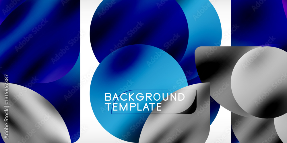 Poster bright circles with shadows abstract background