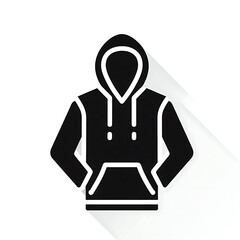 hoodie icon of silhouette black shape isolated on white background