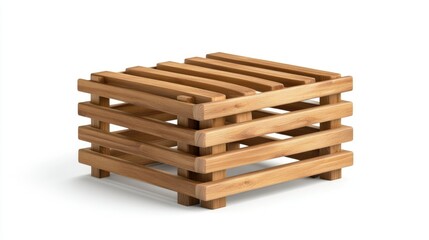 Ultra-detailed Hyper-realistic image of a wooden privacy screen for outdoor spaces on a pure white background, isolated, sharp details, professional studio lighting