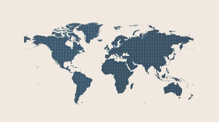 Naklejka premium Unique Vector Dotted World Map: A Distinctive Geographical Visual