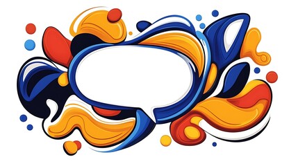 Vibrant Abstract Speech Bubble Illustration: Digital Painting of Swirling Colors AI Generated