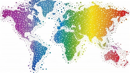 Fototapeta premium Unique Vector Dotted World Map: A Distinctive Geographical Visual