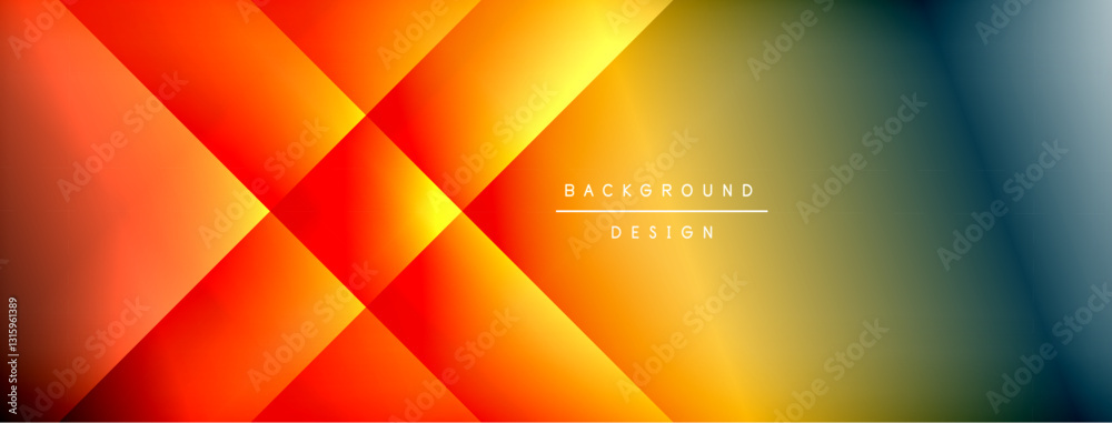 Fototapete Dynamic shadow lines with gradient colors geometric background