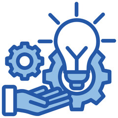 Initiative Taking Blue White Icon