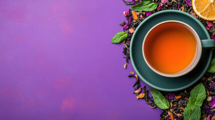 A herbal tea blend featuring dried mint leaves on a stylish background.