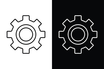 Black & White Settings Icon Essential Tool Symbol
