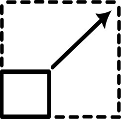Scalability  icon. Square with corners and arrow vector icon.  Replaceable vector design.