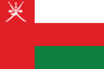 Oman national flag vector design and digital illustration, Oman flag