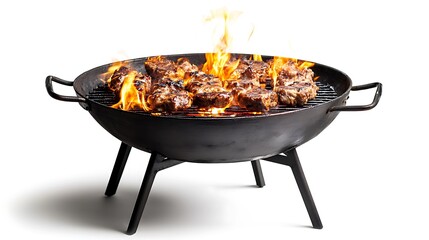 Juicy meat grilling high flames wallpapers