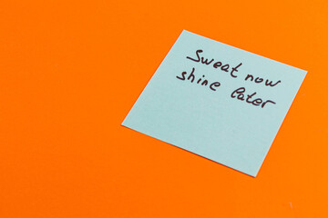 Colorful note inspires hard work for future success