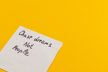 Motivational note encouraging personal growth on a bright yellow background
