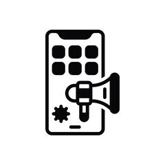 Black solid icon for mobile marketing