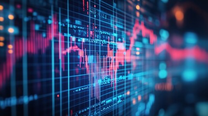 Fototapeta premium Digital Business Chart Showing Financial Performance and Trends