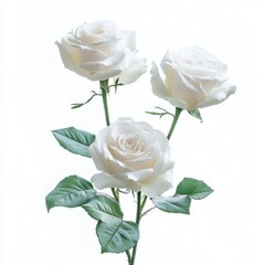 Fototapeta premium Elegant White Roses Bloom in Serene Arrangement Against a Bright Backdrop Capturing Delicate Beauty and Freshness in a Minimalist Style