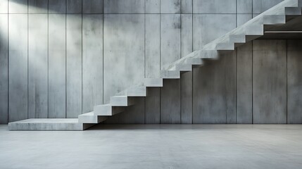 Obraz premium Modern Concrete Staircase: Architectural 3D Render AI Generated