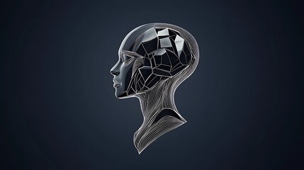 Cybernetic Head: A 3D Rendered Vision of the Future AI Generated