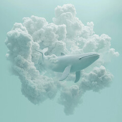 Graceful whale swimming in the vast ocean displaying the magnificence of nature and the tranquil beauty of aquatic life